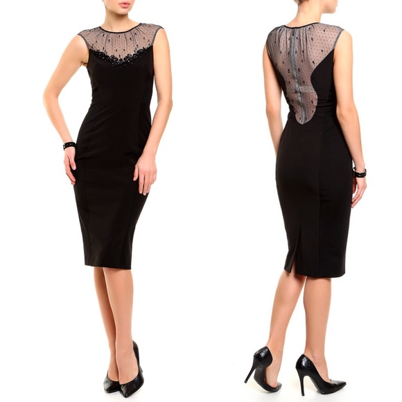 Karen Millen Dresses & Skirts - Karen Millen Black Beaded Cocktail Dress size 6